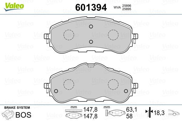 Brake Pad Set, disc brake 601394