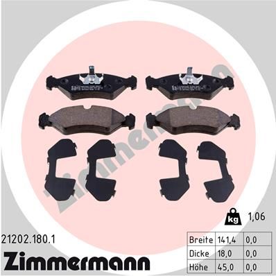 Brake Pad Set, disc brake 21202.180.1