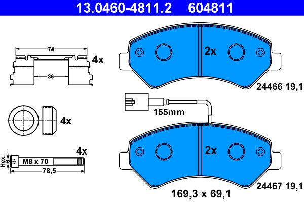 Brake Pad Set, disc brake 13.0460-4811.2