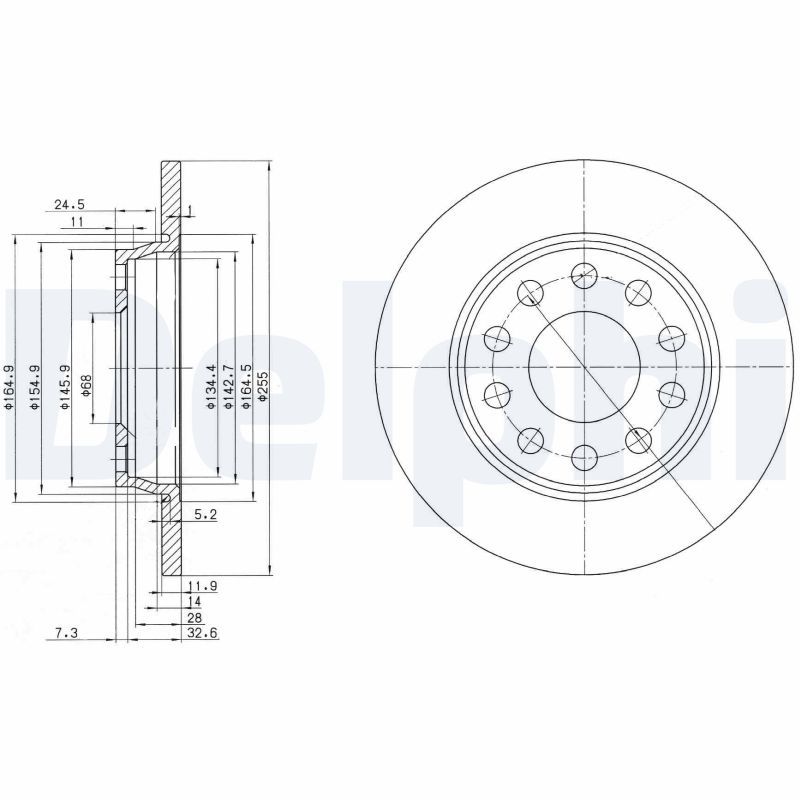 DELPHI BG3674C - Bremsscheibe