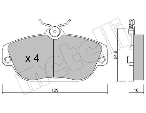 METELLI 22-0132-0 - Bremsbelagsatz, Scheibenbremse
