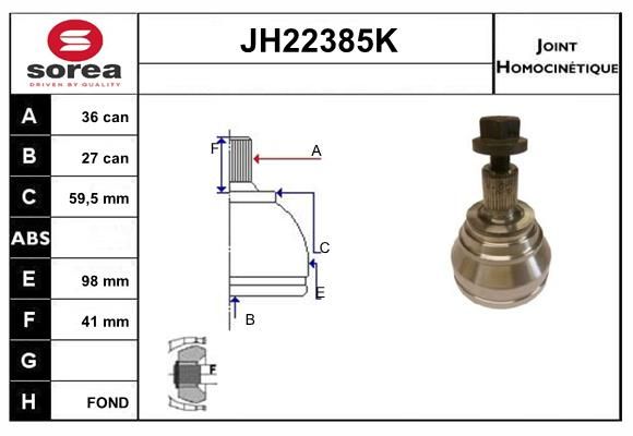 KIT CV JOINT AVEC KR129 - GOLF V