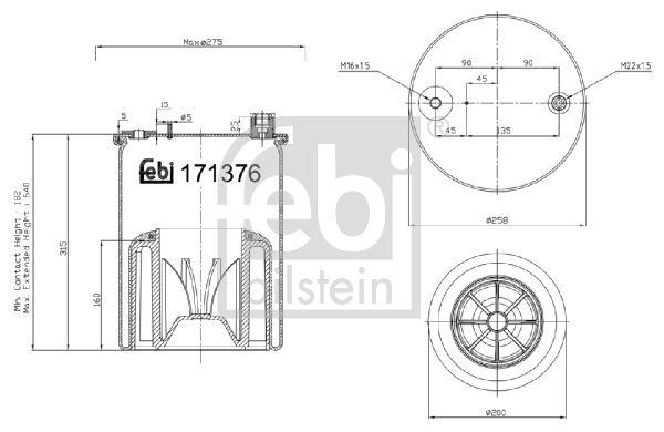 171376 FEBI BILSTEIN rugótömb, légrugózás
