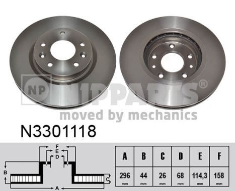 N3301118 NIPPARTS féktárcsa