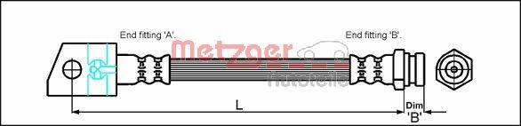 4114749 METZGER fékcső