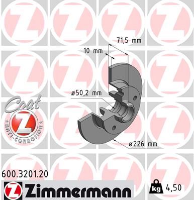 ZIMMERMANN 600.3201.20 - Bremsscheibe COAT Z