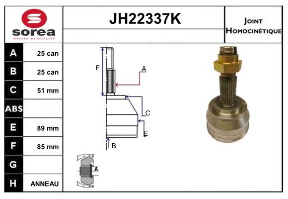 KIT CV JOINT AVEC KR084 - BRAVA 98-