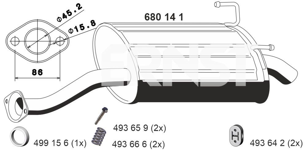 680141 ERNST hátsó hangtompító