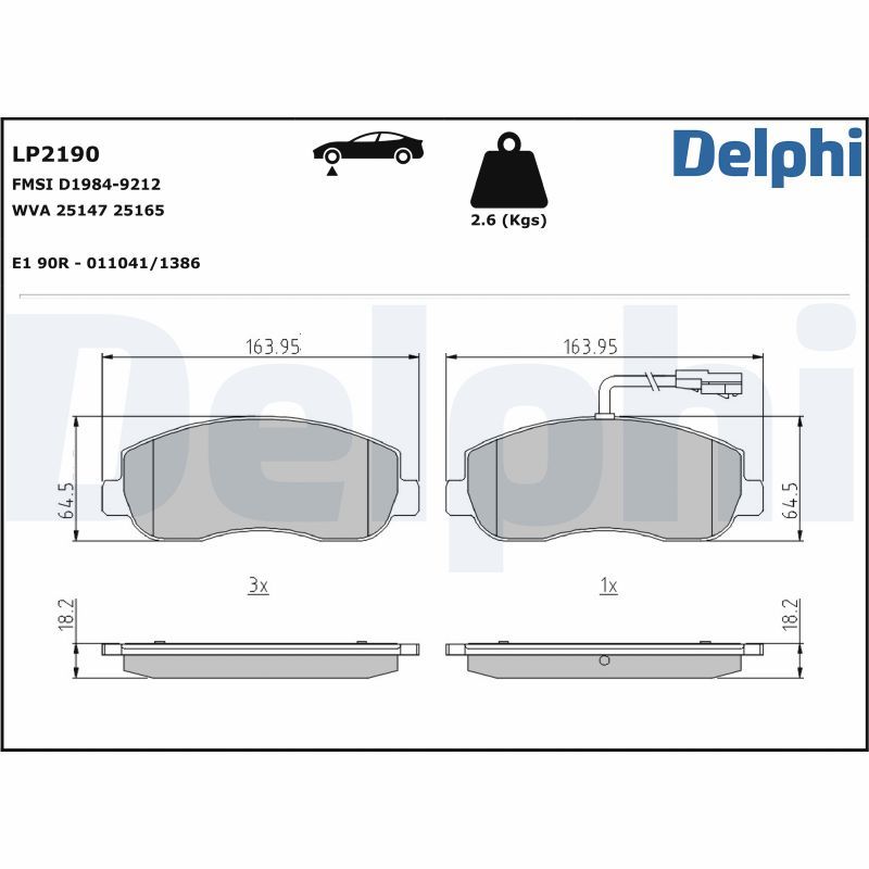 Brake Pad Set, disc brake LP2190