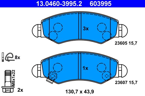 Brake Pad Set, disc brake 13.0460-3995.2