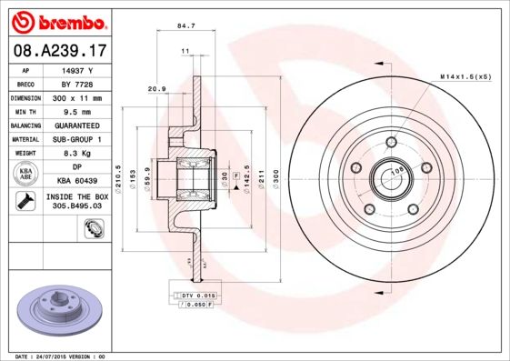 DISQUE FR.+ROULEM BREMBO