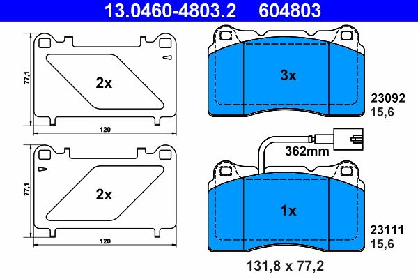 Brake Pad Set, disc brake 13.0460-4803.2