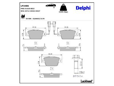 DELPHI LP2486 - Bremsbelagsatz, Scheibenbremse