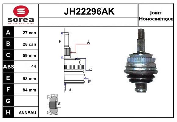 KIT CV JOINT AVEC KR116 - KAPPA