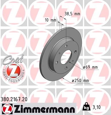 380.2167.20 ZIMMERMANN COAT Z féktárcsa
