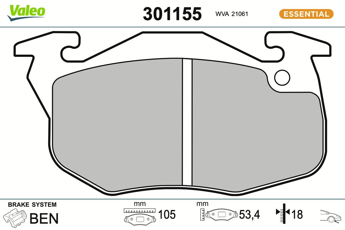 Bremsbelagsatz, Scheibenbremse