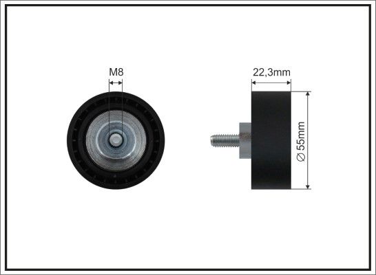 Deflection/Guide Pulley, V-ribbed belt 500226