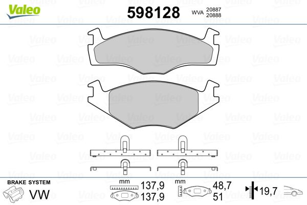 Brake Pad Set, disc brake 598128