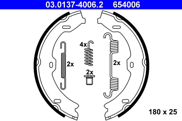 Brake Shoe Set, parking brake 03.0137-4006.2