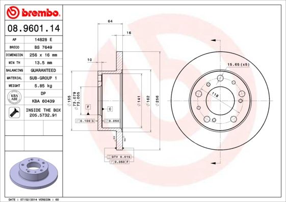 Brake Disc 08.9601.14