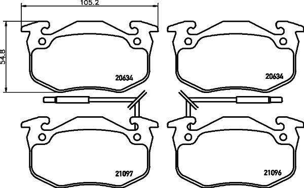 Brake Pad Set, disc brake 8DB 355 018-941