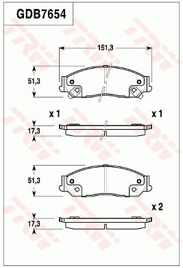 TRW DISC BRAKE PADS - TecDoc Only