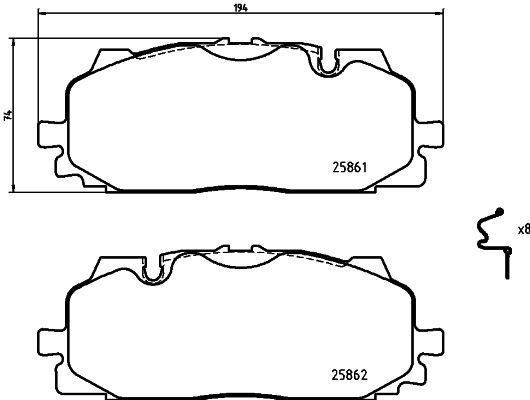 Brake Pad Set, disc brake 8DB 355 021-641