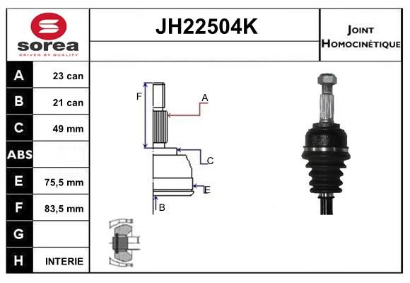 KIT CV JOINT AVEC KR086  - NISSAN