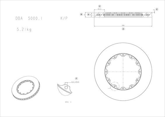 5000 Rotor Standard - With Replacement NAS Nuts -AND HEX Bolts with WARNING label KP [ Subaru WRX 99-01 F ] - TecDoc 1