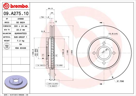 Brake Disc 09.A275.10