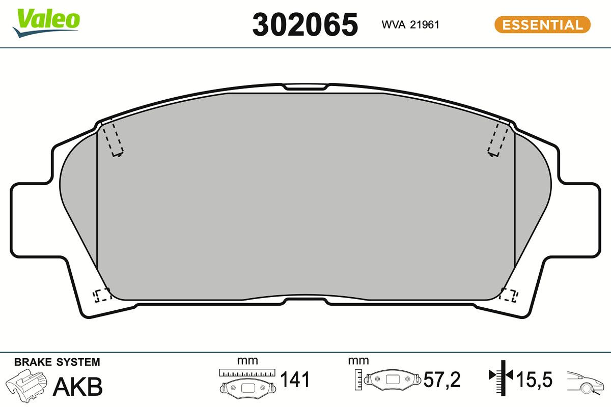 VALEO 302065 - Bremsbelagsatz, Scheibenbremse