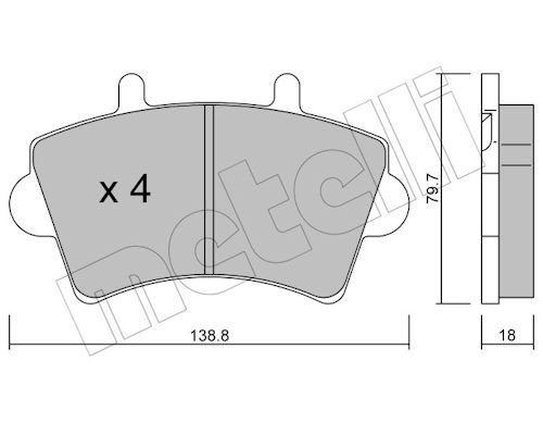 METELLI 22-0545-0 - Bremsbelagsatz, Scheibenbremse