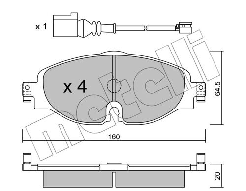 Brake Pad Set, disc brake 22-0950-0K