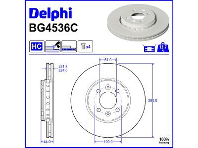 DELPHI BG4536C - Bremsscheibe