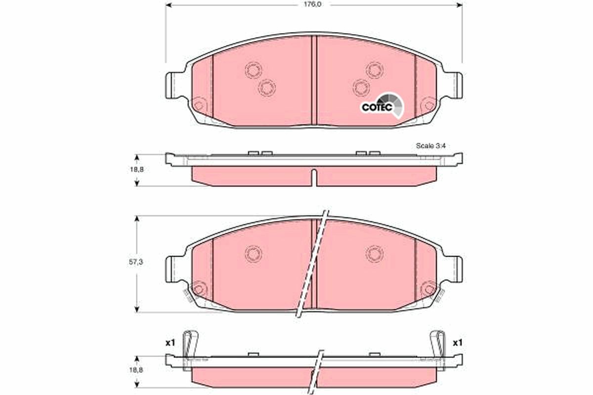 Brake Pad Set, disc brake GDB4136