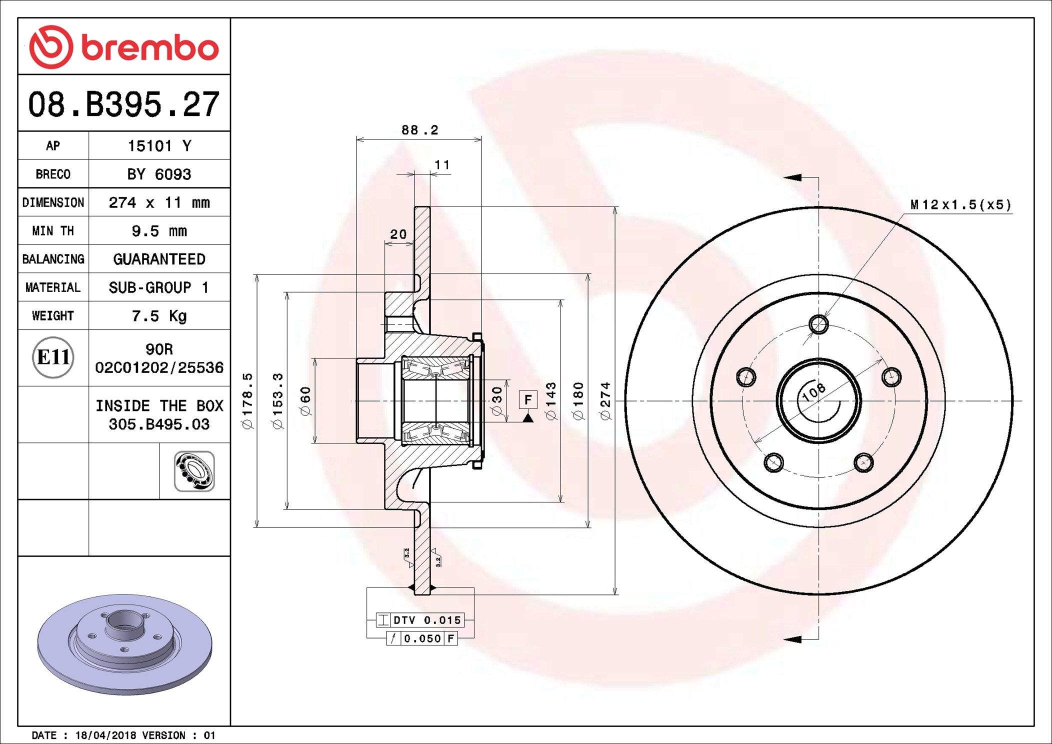 RENAULT KANGOO 1.6 SWB X61 13-On (RR) *Bearing kit - TecDoc 1