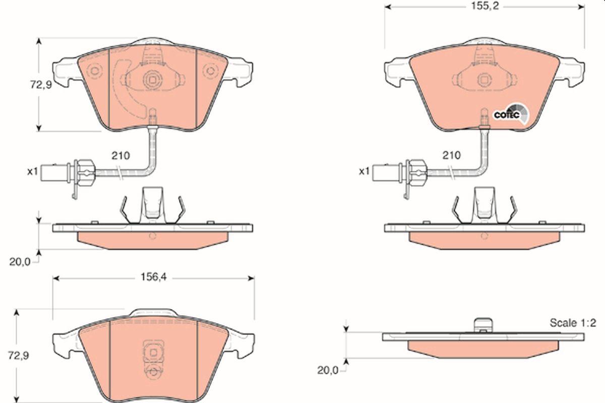 Brake Pad Set, disc brake GDB1528