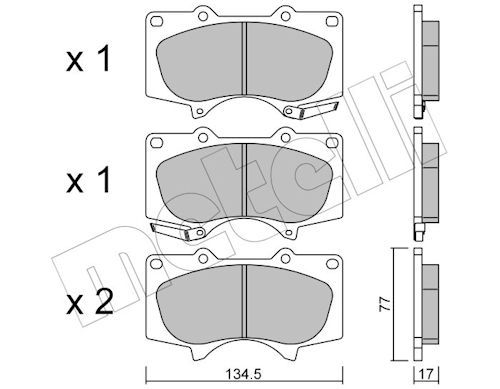 METELLI 22-0454-0 - Bremsbelagsatz, Scheibenbremse