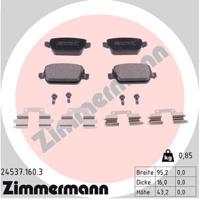 Brake Pad Set, disc brake 24537.160.3