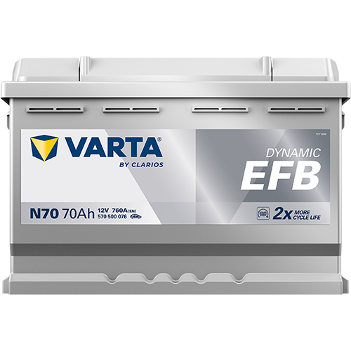 VARTA Dynamic EFB N70 | 12V 70Ah 760A | Start-Stopp Autobatterie