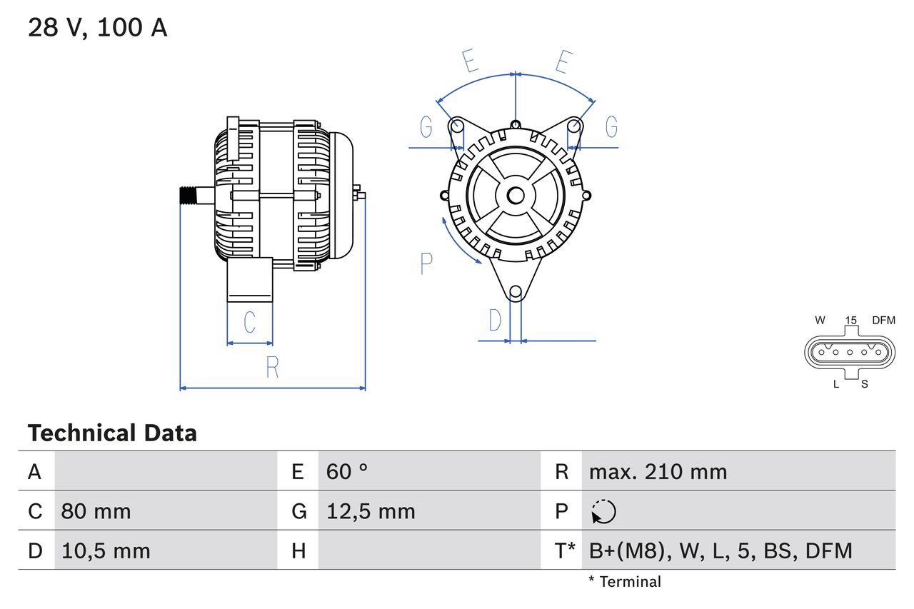 BOSCH 0 986 048 110 Alternator