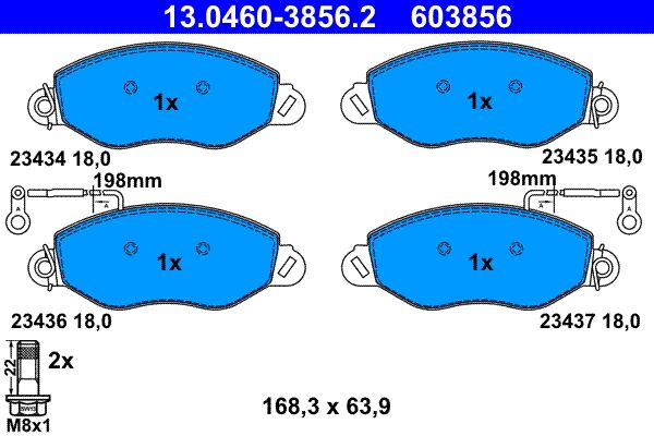 Brake Pad Set, disc brake 13.0460-3856.2