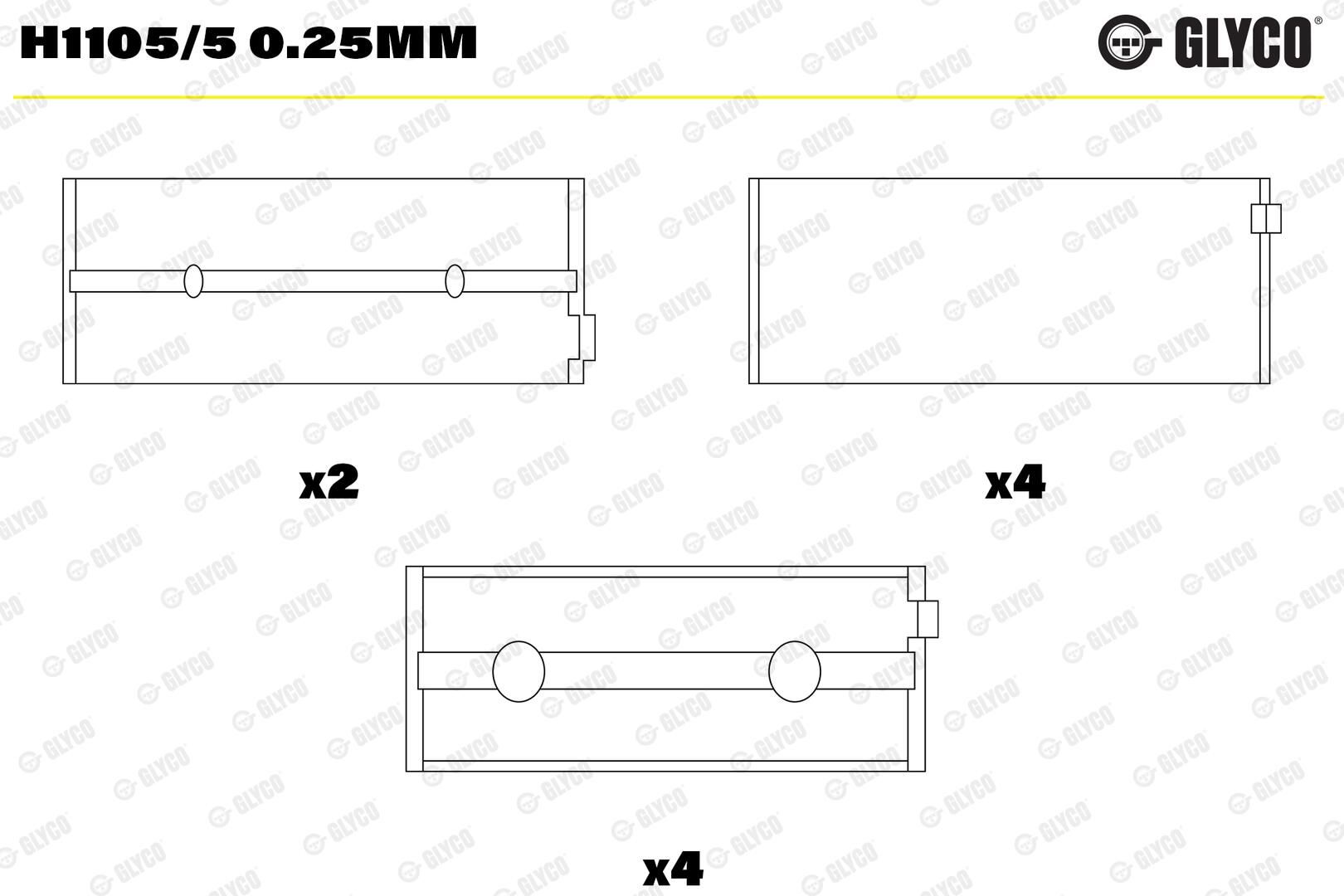 GLYCO H1105/5 0.25mm - Kurbelwellenlager