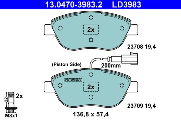 Brake Pad Set, disc brake 13.0470-3983.2