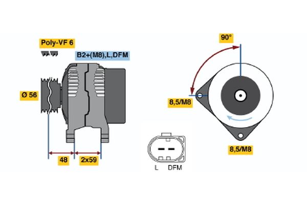 Alternator 0 986 048 180