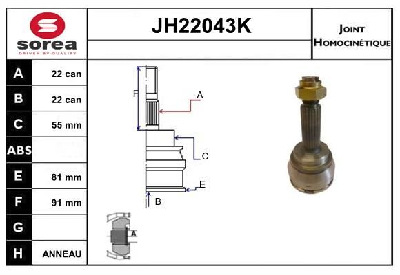 KIT CV JOINT AVEC KR078 - FIESTA