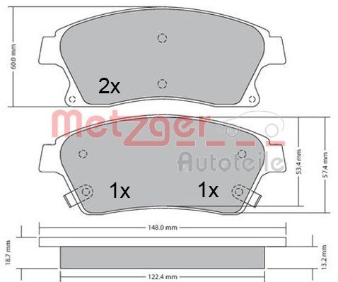 Brake Pad Set, disc brake 1170393