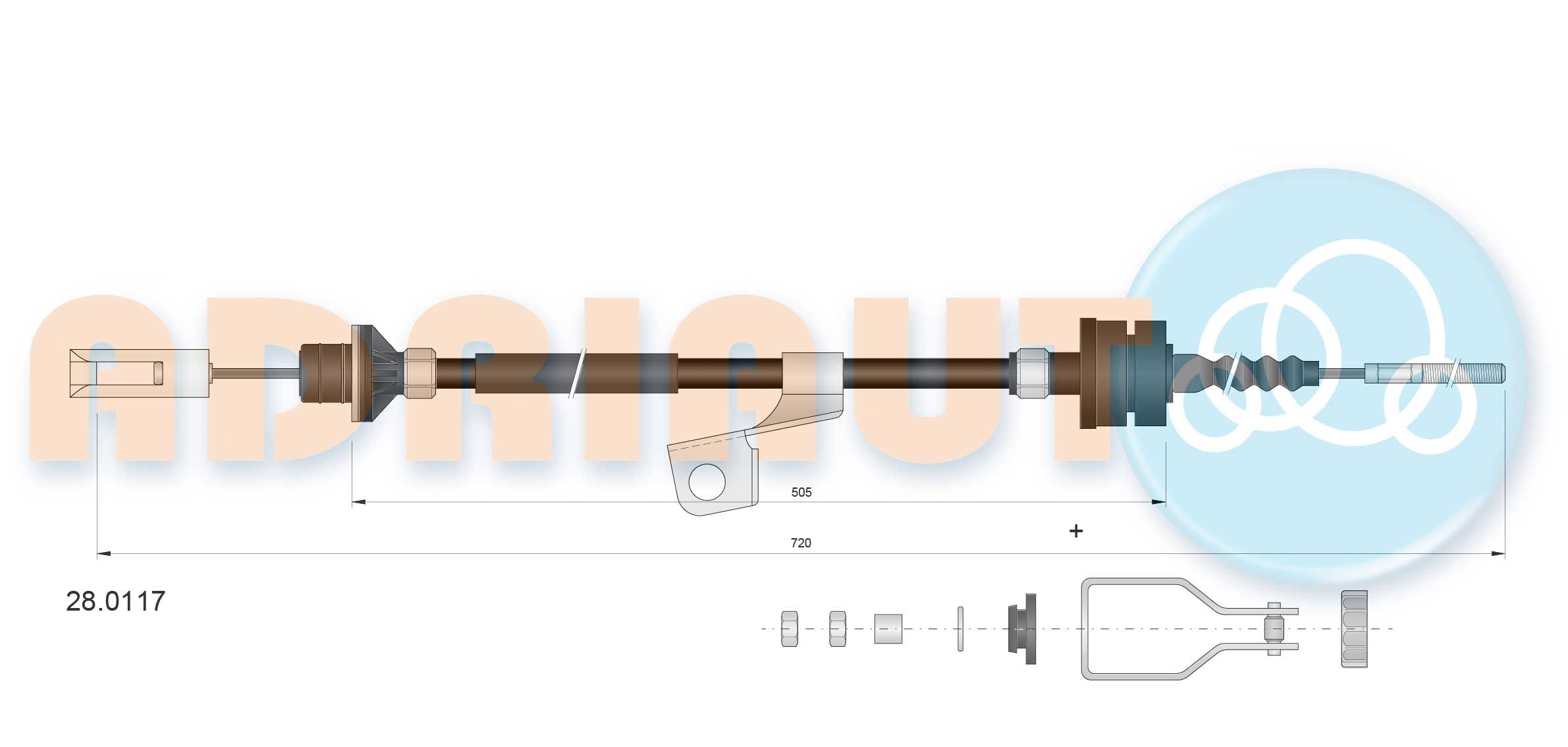 Cable Pull, clutch control 28.0117