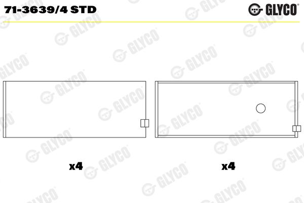 GLYCO 71-3639/4 STD Connecting Rod Bearing