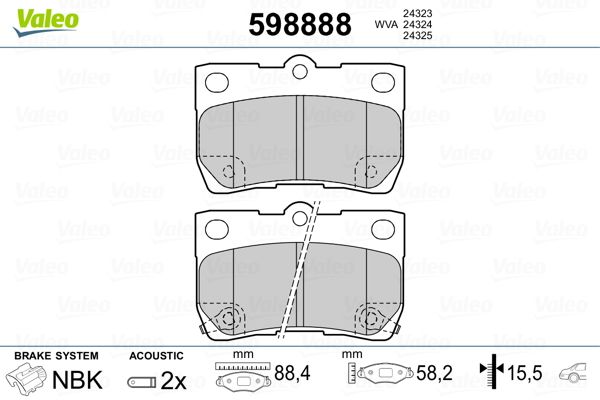 Brake Pad Set, disc brake 598888